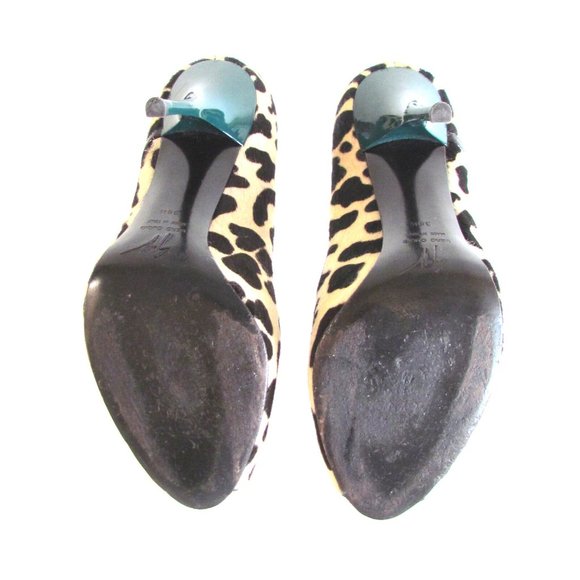 Giuseppe Zanotti Animal print Pony Hair Open Toe Designer High Heel Shoes 8.5 M - Picture 12 of 14